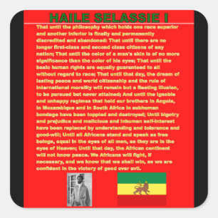 Sticker Carré Discours célèbre de guerre de Haile Selassie à