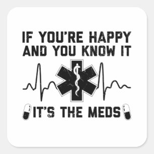 Sticker Carré Discours de pharmacie  Cadeau pharmacologique phar