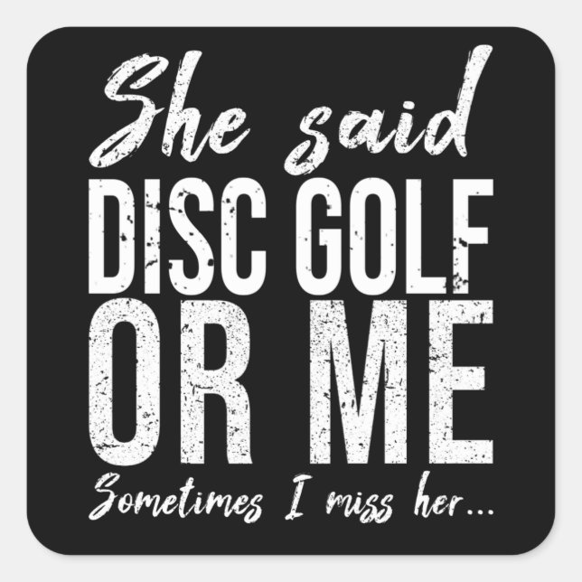 Sticker Carré Disk Golf drôle d'idée de cadeau sportif (Devant)