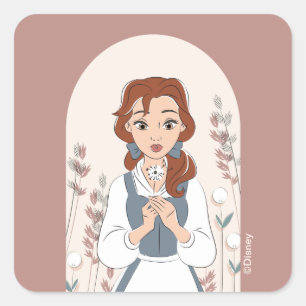 Sticker Carré Disney Belle dans le jardin