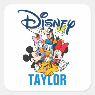 Sticker Carré Disney | Mickey & Friends - Vacances en famille