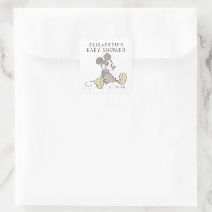 Sticker Carré Disney Mickey Mouse Baby Shower Classique