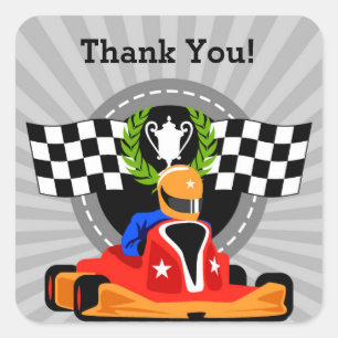 Sticker Carré Disparaissent l'autocollant de Merci de kart