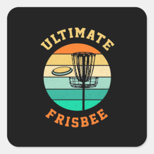 Sticker Carré Disque Golf Ultimate Frisbee
