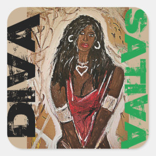 STICKER CARRÉ DIVA SATIVA