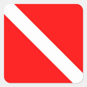 Sticker Carré Diver Down Classic Flag