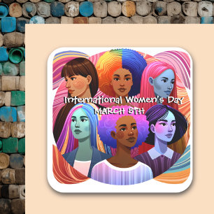 Sticker Carré Diverse Journée internationale de la femme