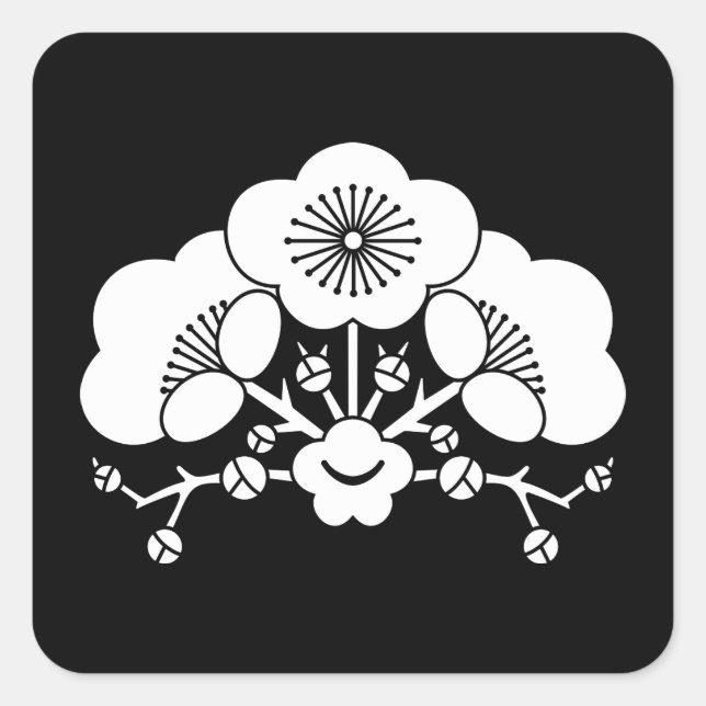 Sticker Carré Diverses fleurs de prunes (Devant)