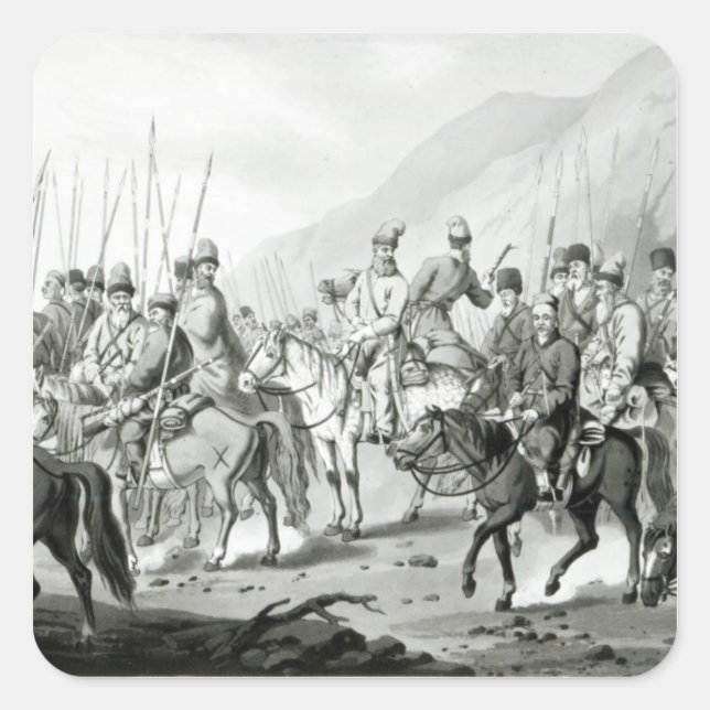 Sticker Carré Diverses tribus de cosaques russes (Devant)