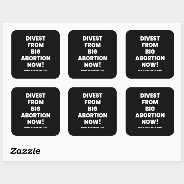 Sticker Carré Divest De Grande Avortement Maintenant! Autocollan (Feuille)