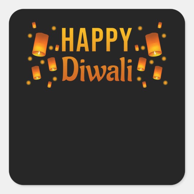 Sticker Carré Diwali Happy Diwali (Devant)