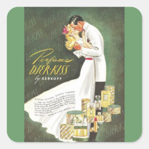 Sticker Carré Djer Kiss romantique couple