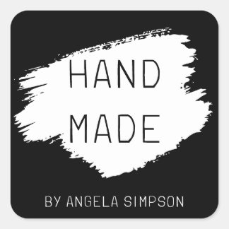 Sticker Carré Do-it-yourself noir moderne fait à la main par Aut