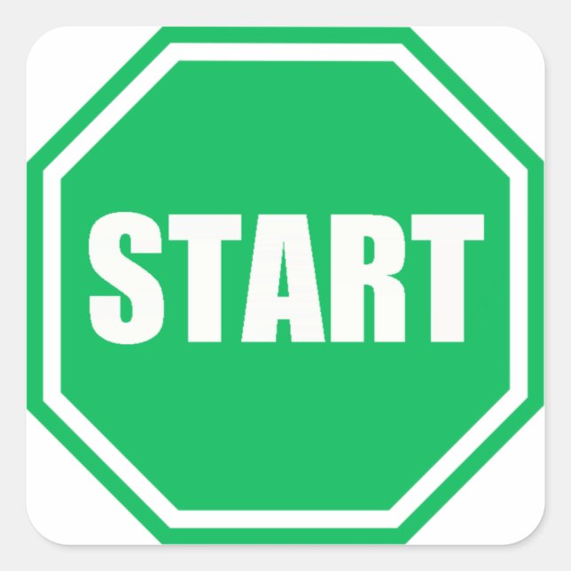 Sticker Carré do-it-yourself St Patrick's Day Green party START (Devant)