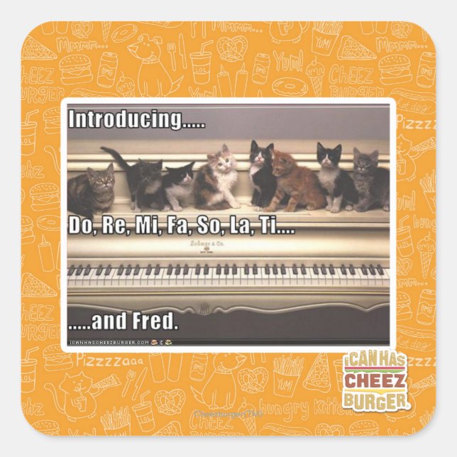Sticker Carré Do, Re, Mi, Fa, Alors, La, Ti, Fred (Devant)