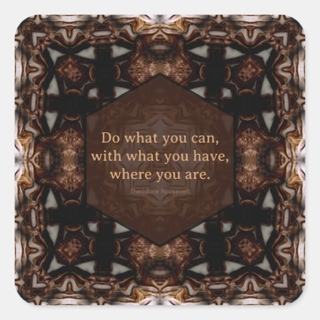 Sticker Carré Do What You Can WoW Quote (Devant)