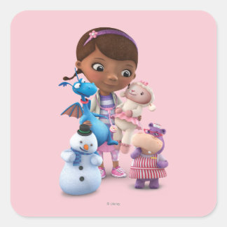 Sticker Carré Doc McStuffins et ses amis animaux