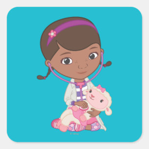 Sticker Carré Doc McStuffins Holding Lambie