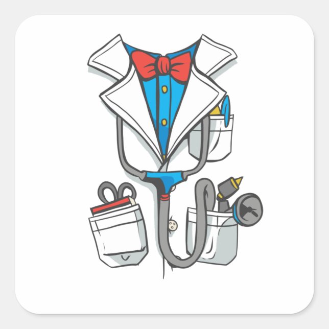 Sticker Carré Docteur Coat (Devant)