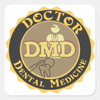 STICKER CARRÉ DOCTEUR DE DMD DE LOGO DE MÉDECINE DENTAIRE