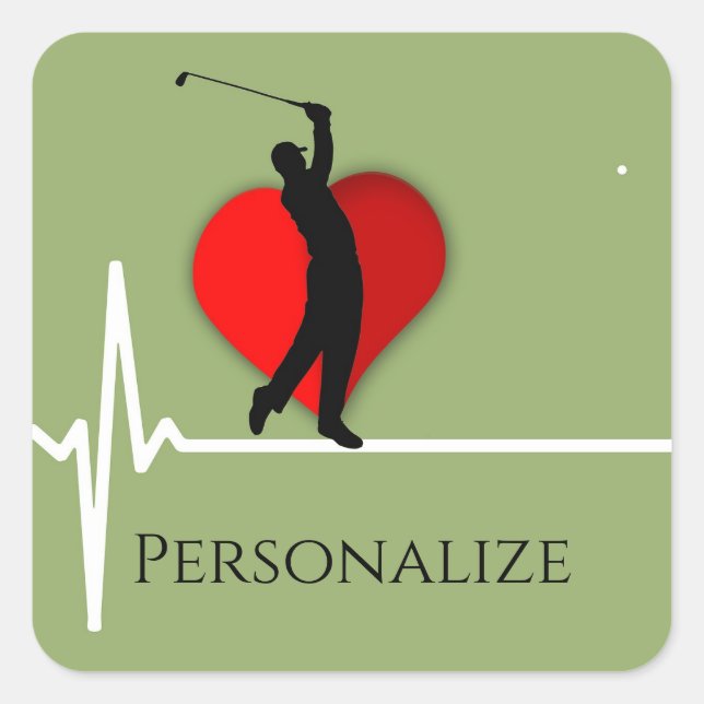 Sticker Carré Docteur golfeur coeur (Devant)