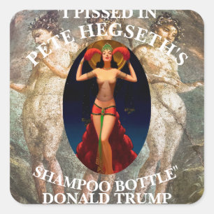 STICKER CARRÉ DOD DOJ EN COLÈRE CONTRE LA BOUTEILLE DE SHAMPOOIN
