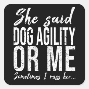Sticker Carré Dog Agilité drôle cadeau sportif