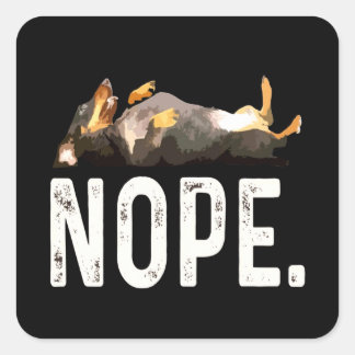 Sticker Carré Dog | Miss Dachshund. Non.