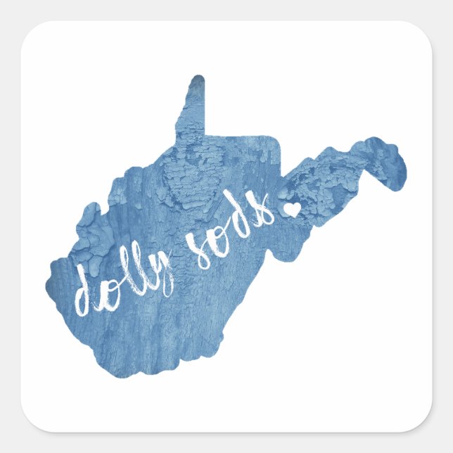 Sticker Carré Dolly Sods Wilderness West Virginia Wood Grain (Devant)