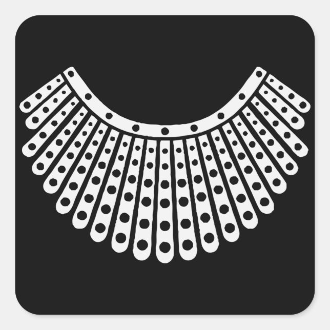 Sticker Carré Don d'avocat, collet de dissidence RBG Ruth Bader (Devant)