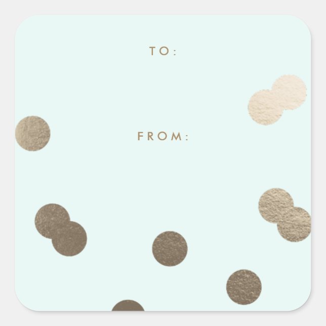 Sticker Carré Don de fausse feuille de confetti d'or (Devant)