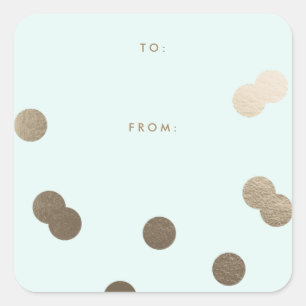 Sticker Carré Don de fausse feuille de confetti d'or