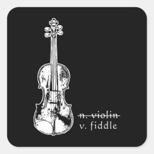 Sticker Carré Don de musique country Fiddle Not Violin Bluegrass