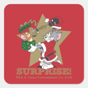 Sticker Carré Don Tom et Jerry Surprise