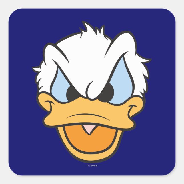 Sticker Carré Donald Duck | Closeup visage en colère (Devant)