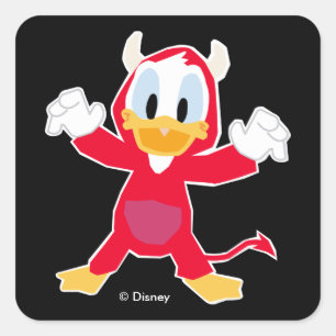 Sticker Carré Donald Duck en Diable