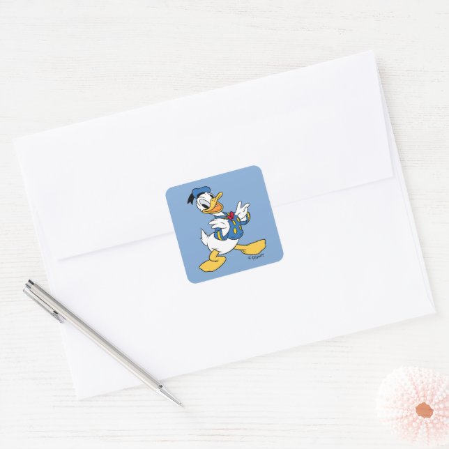 Sticker Carré Donald Duck | Pose Fière (Enveloppe)