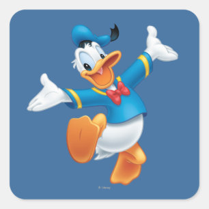 Sticker Carré Donald Duck   Saut à l'élastique