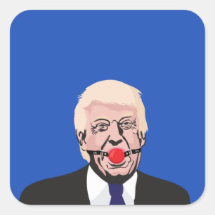 Sticker Carré Donald J. Trump avec le bâillon - ajoutez votre