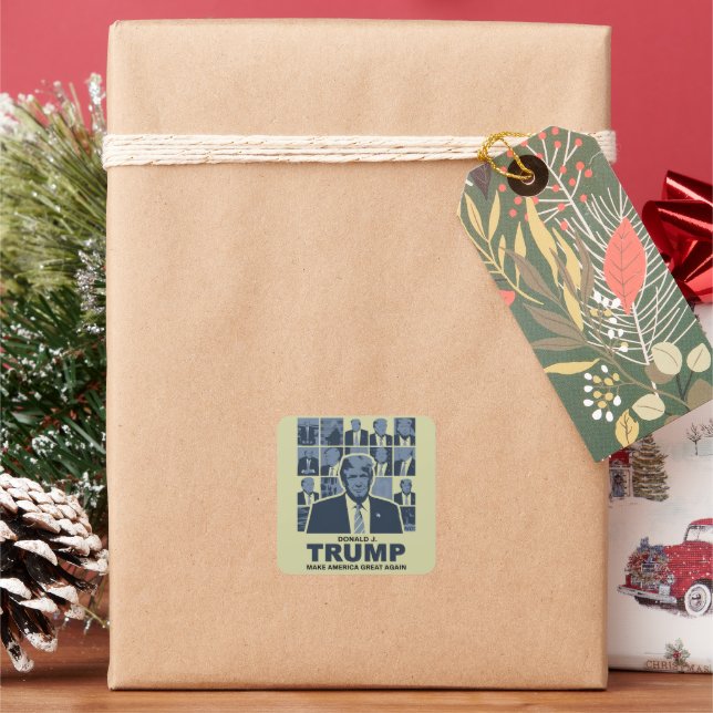 STICKER CARRÉ DONALD TRUMP (vacances)
