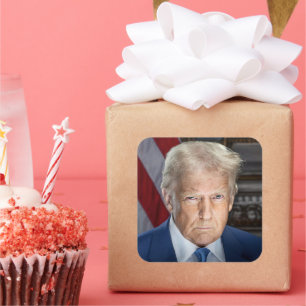 Sticker Carré Donald Trump 2025 Portrait du président américain