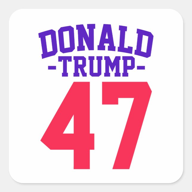 Sticker Carré Donald Trump 47 Election présidentielle 2024 (Devant)