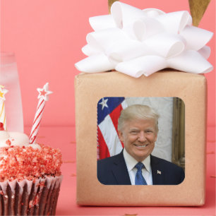 Sticker Carré Donald Trump Président des États-Unis Maison Blanc