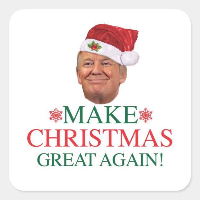 Sticker Carré Donald Trump - Rendre la grandeur de Noël (Devant)