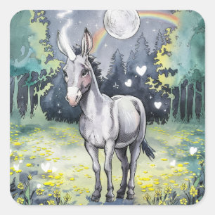 Sticker Carré Donkey Unicorn