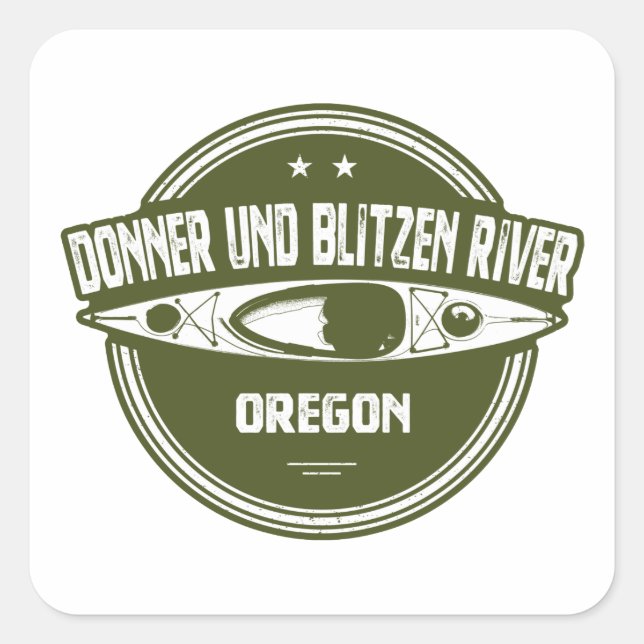Sticker Carré Donner und Blitzen River Oregon Kayaking (Devant)