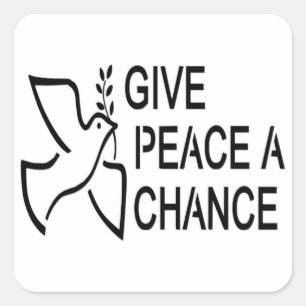 STICKER CARRÉ DONNER UNE CHANCE À LA PAIX
