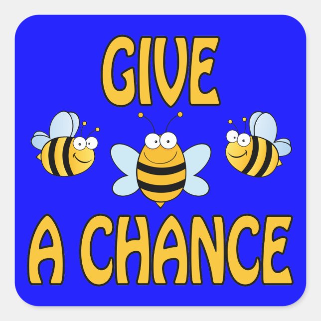 Sticker Carré Donner Une Chance Aux Abeilles (Devant)