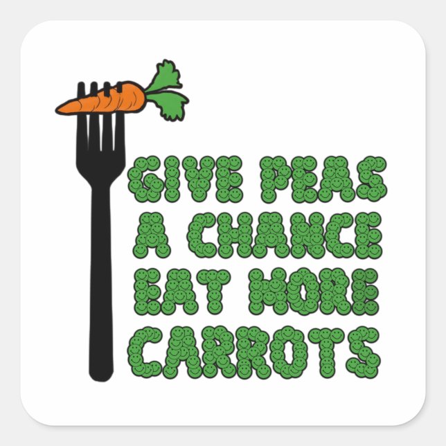 Sticker Carré Donnez une chance aux petits pois (Devant)