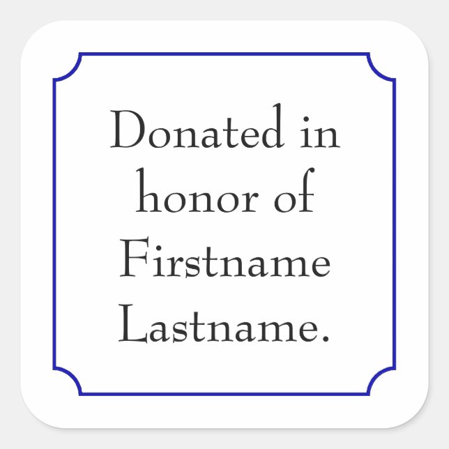 Sticker Carré Dons en l'honneur du Modèle (Devant)